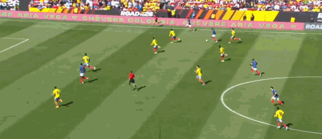 杜埃首秀梅开二度助法国3-1胜哥伦比亚